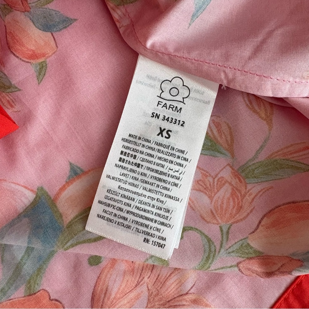 NWT Farm Rio Sicily Flowers Orange Printed Cotton Maxi Dress XS - Picture 11 of 16